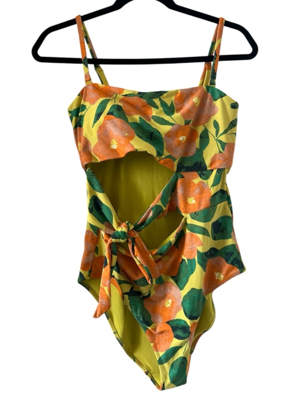Aerie Floral Cutout One Piece Full Coverage Swimsuit Size L